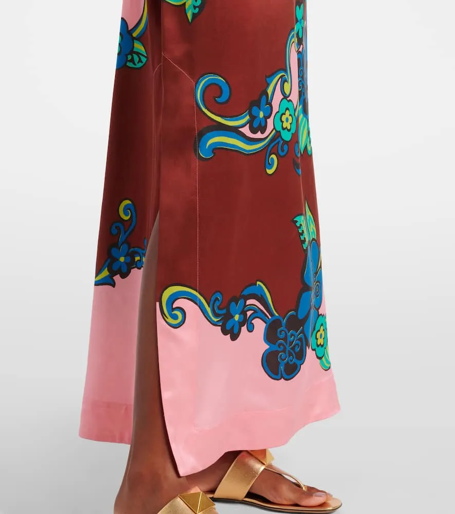 Al√É¬©mais Printed silk satin maxi dress