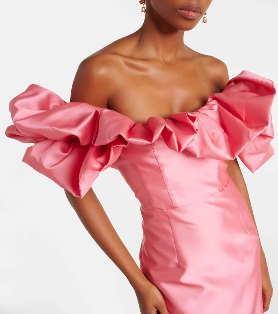 Al√É¬©mais Ruffled off-shoulder gown