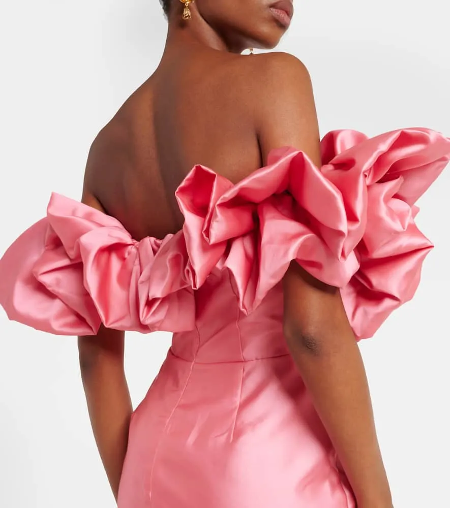 Al√É¬©mais Ruffled off-shoulder gown