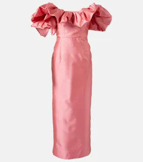 Al√É¬©mais Ruffled off-shoulder gown