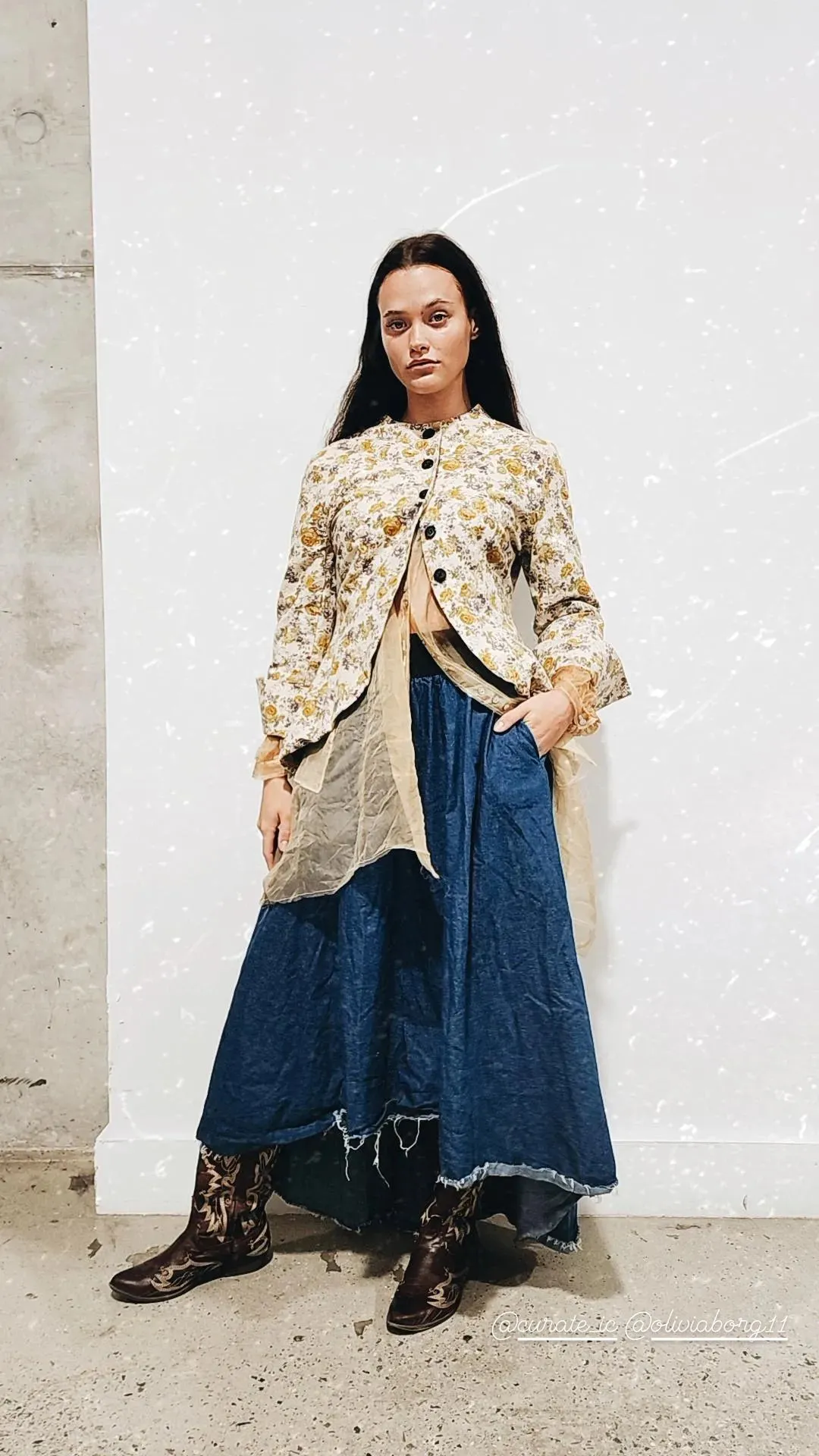 Amano high low Denim skirt