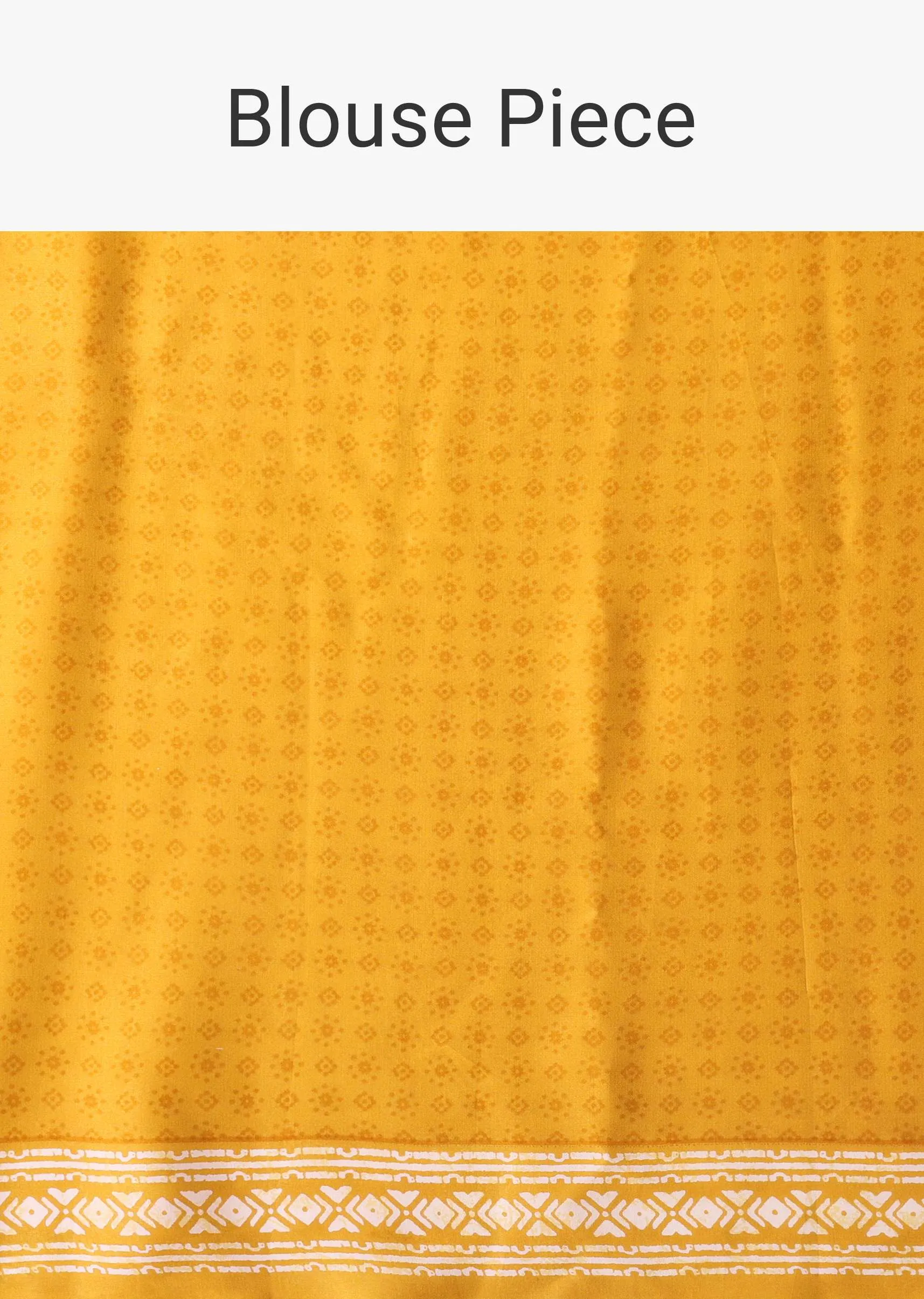 Amber Yellow Batic Printed Crepe Saree