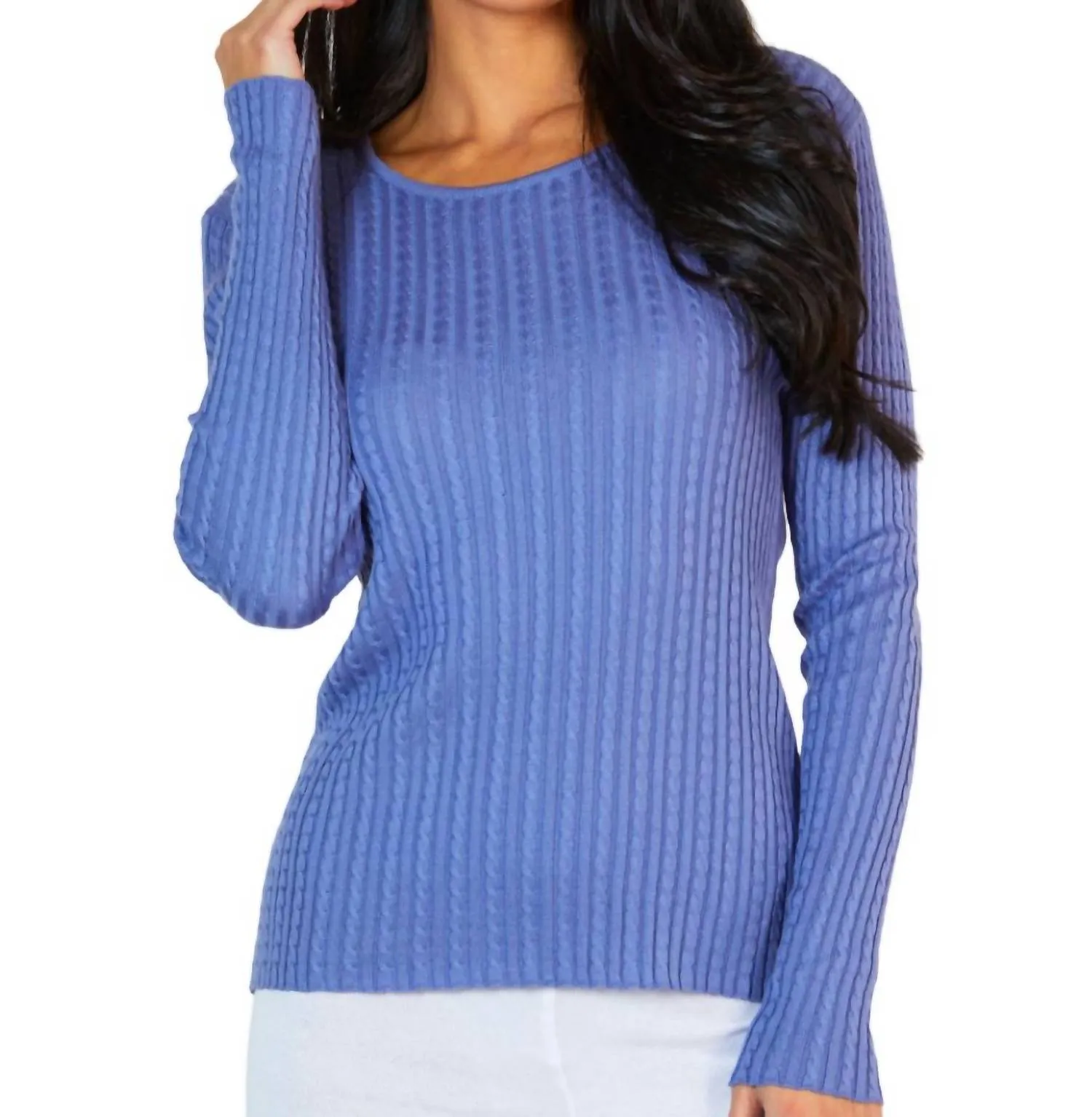 Angel Apparel - Braided Scoop Neck Sweater