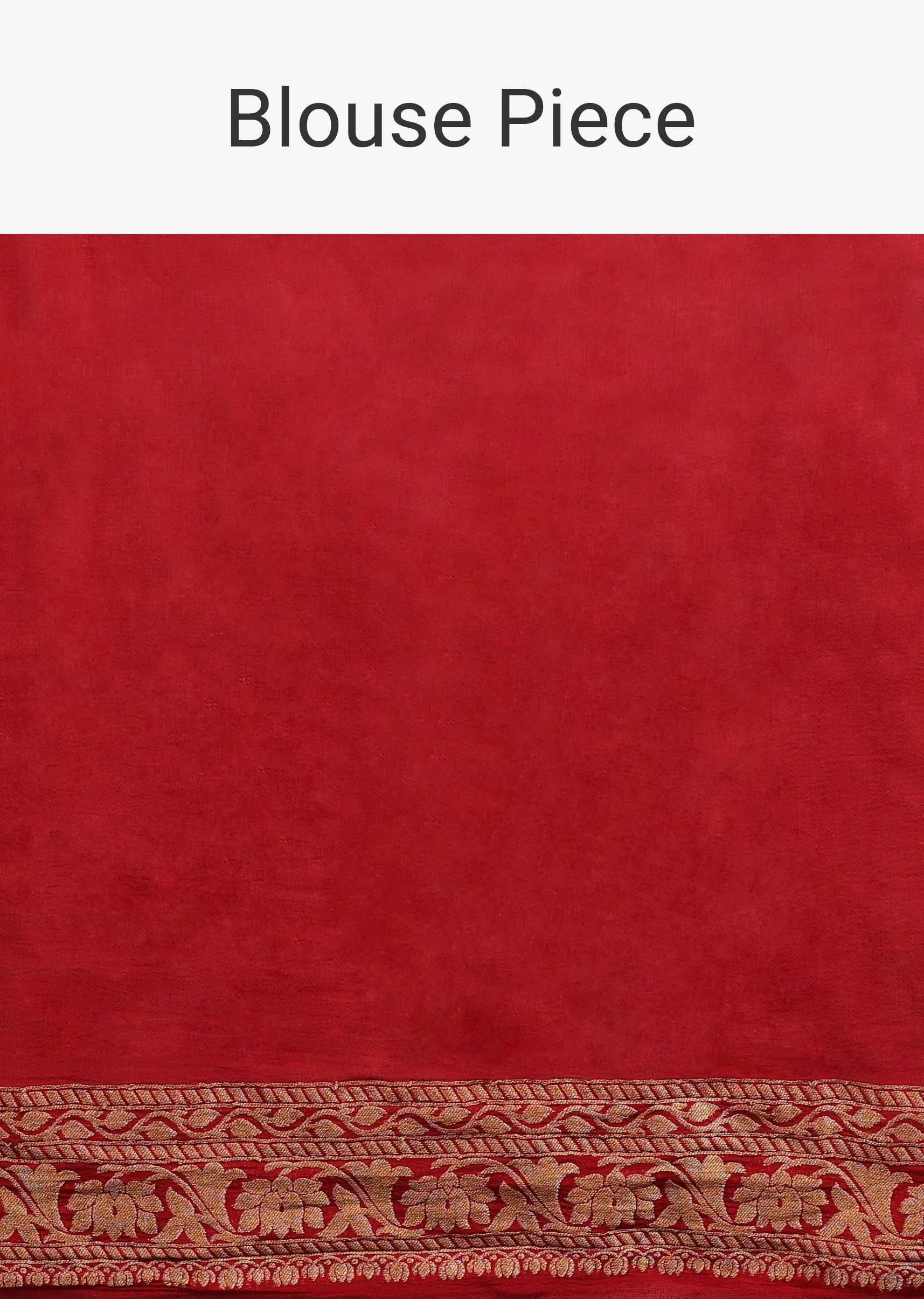 Apple Red Saree In Georgette With Golden Woven Floral Jaal Work