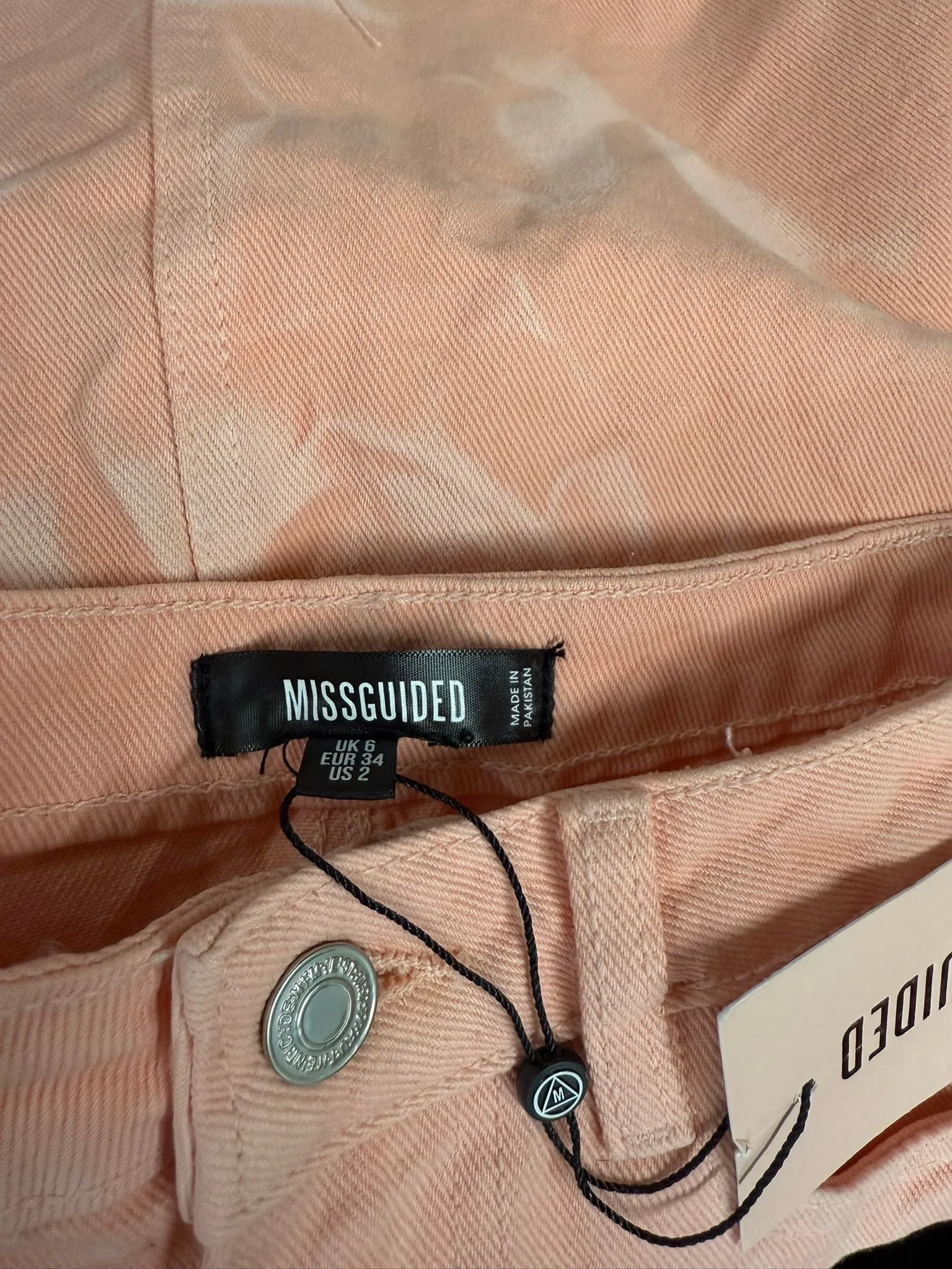 BNWT Missguided Pink Denim Skirt Size 6