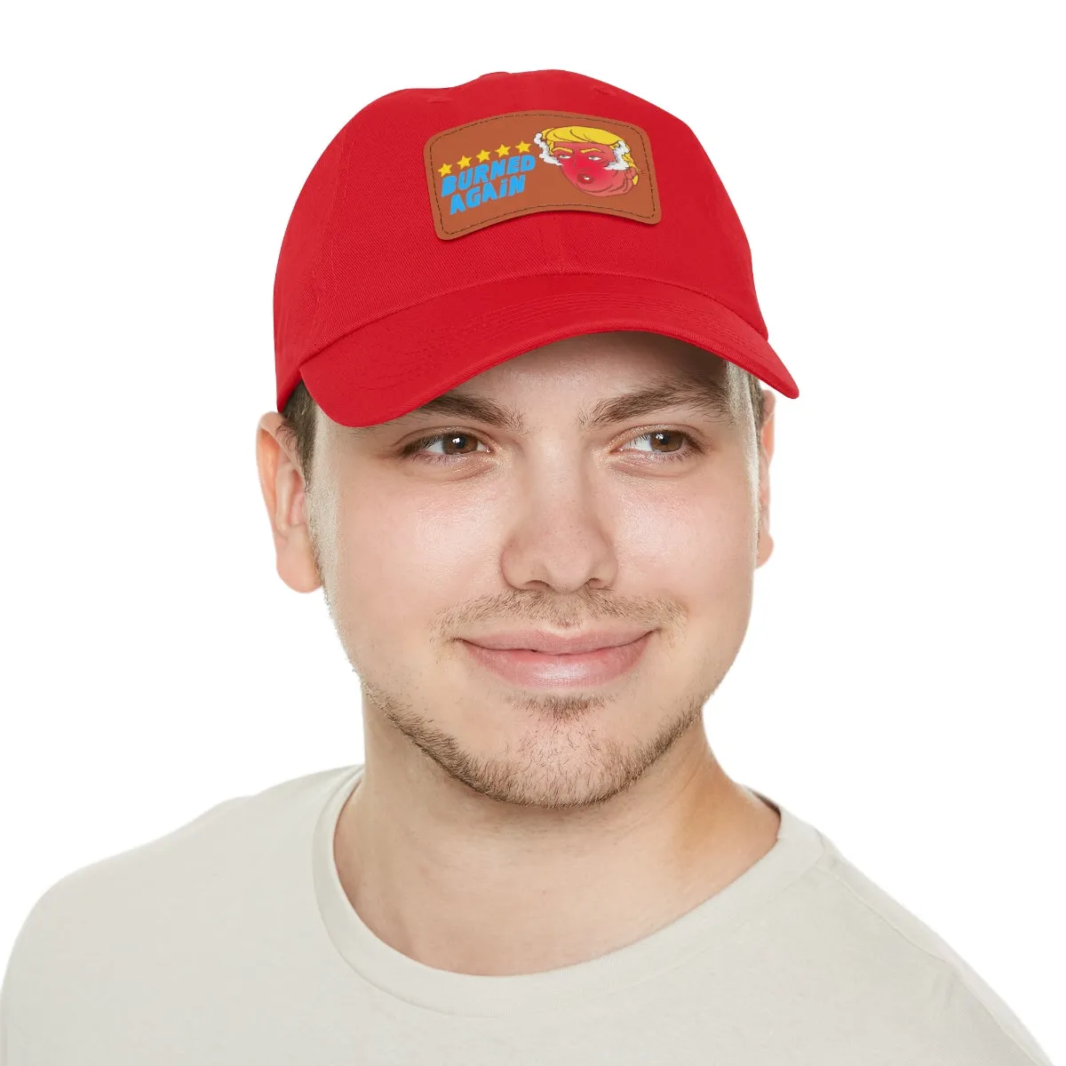 Burned Again - Trump Meme | Dad Hat with Leather Patch