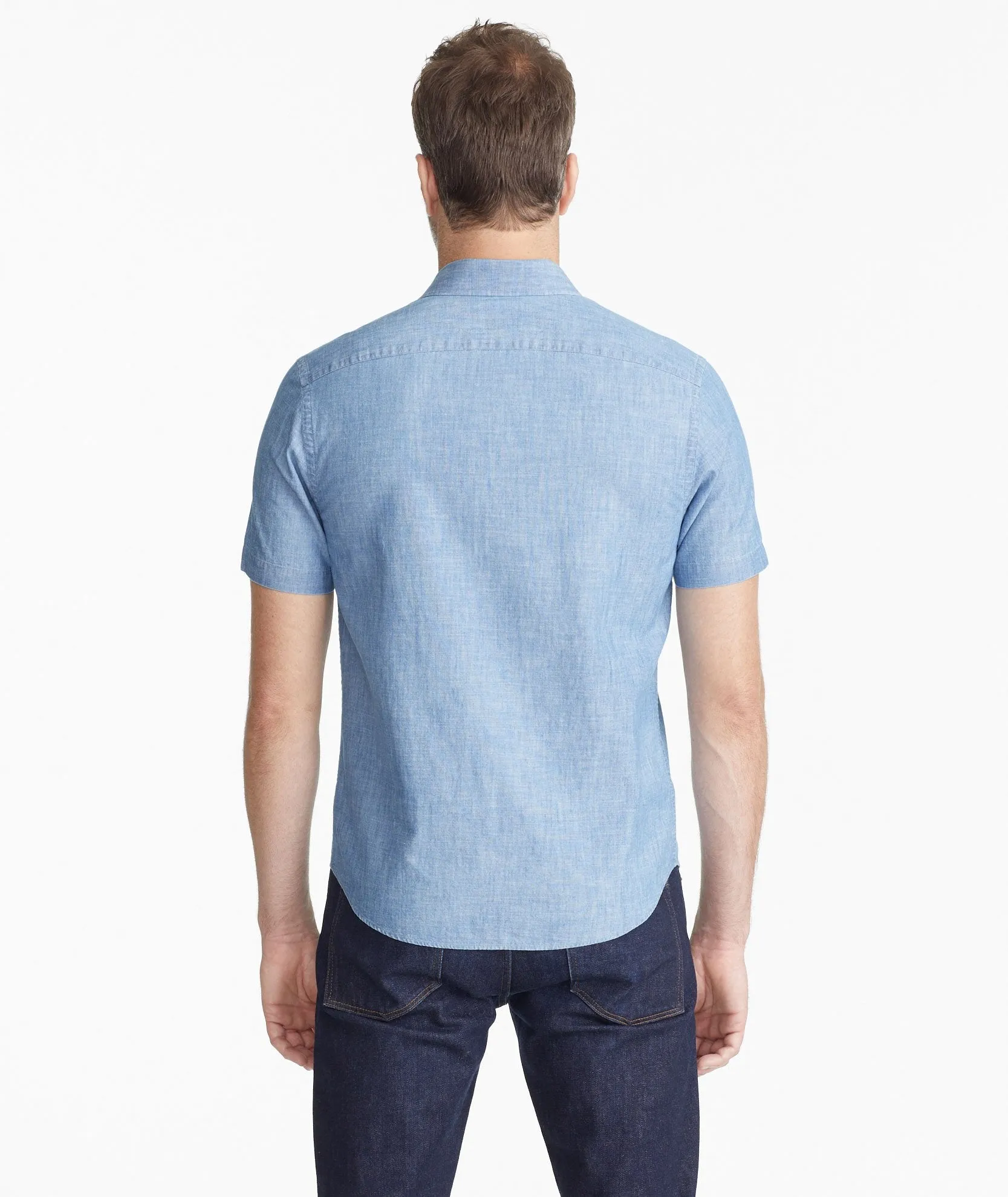 Classic Short-Sleeve Chambray Shirt - FINAL SALE