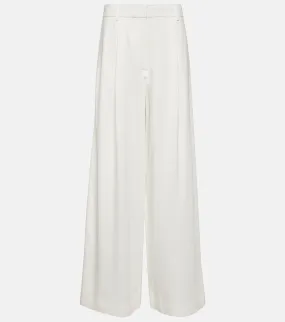 CO wide satin trousers, white