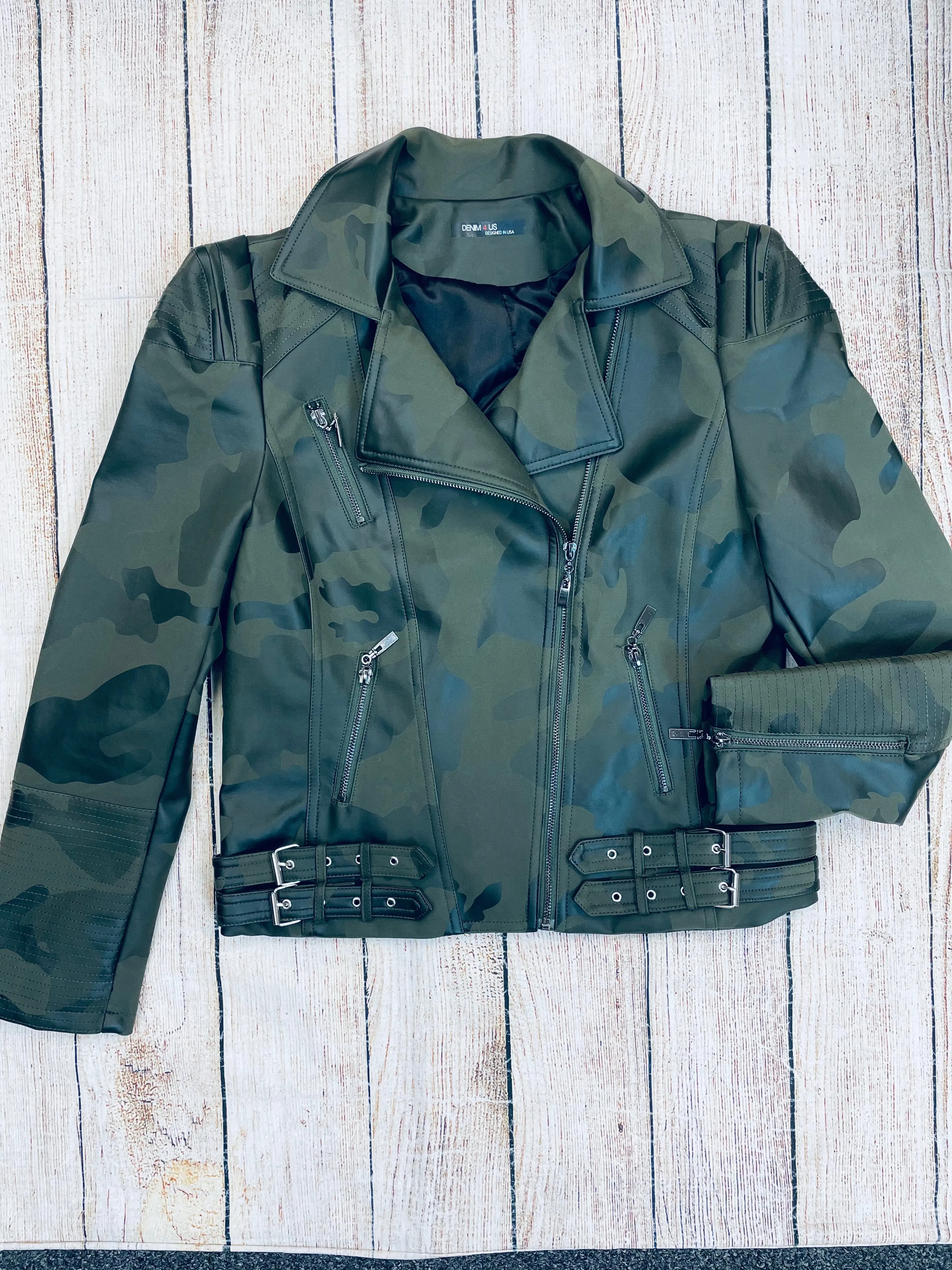 Denim 4 US Camo Leather Jackets