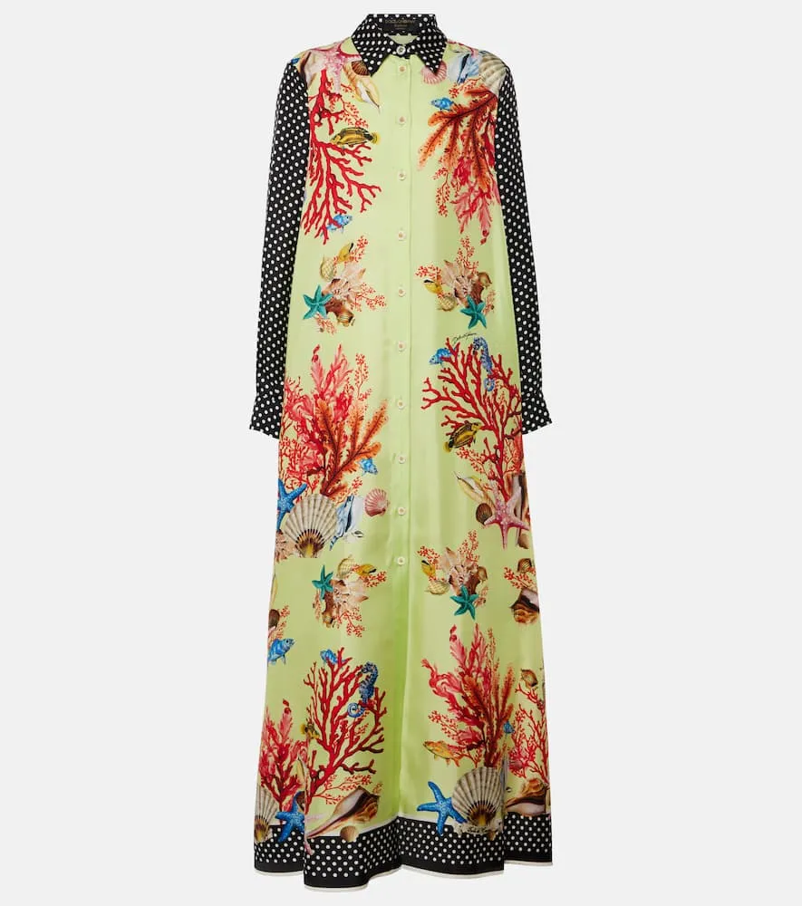 Dolce&Gabbana Capri printed silk satin shirt dress