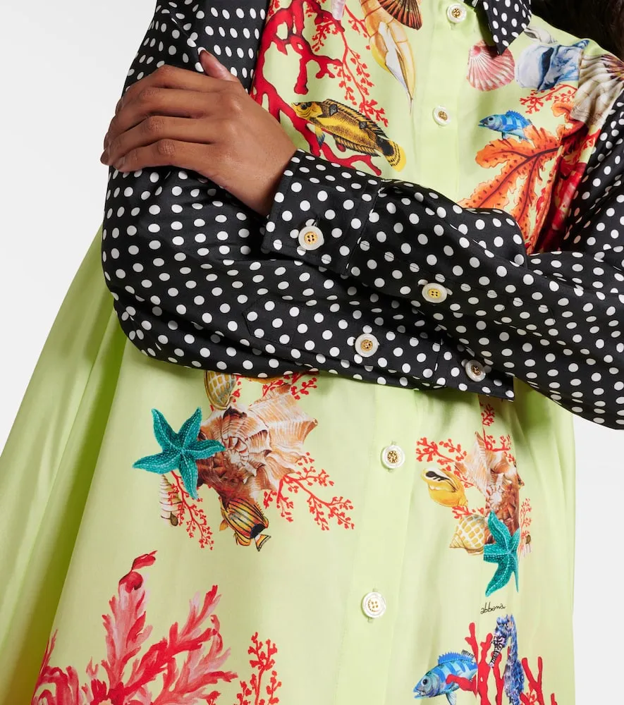 Dolce&Gabbana Capri printed silk satin shirt dress
