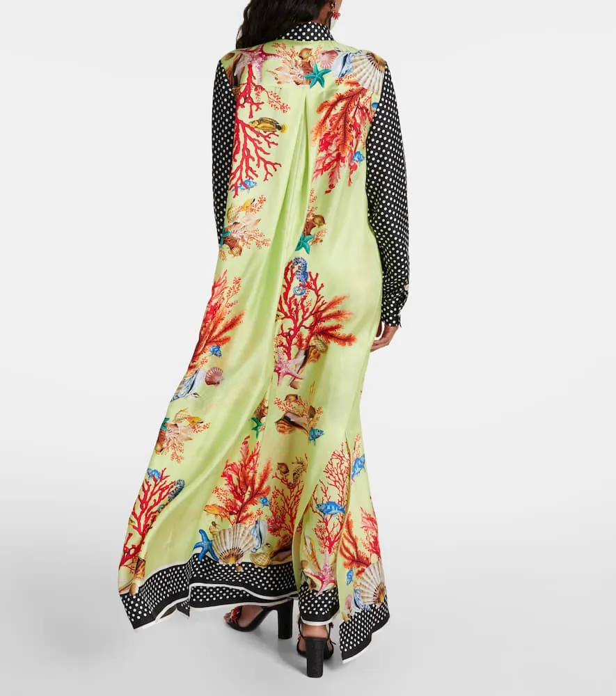 Dolce&Gabbana Capri printed silk satin shirt dress