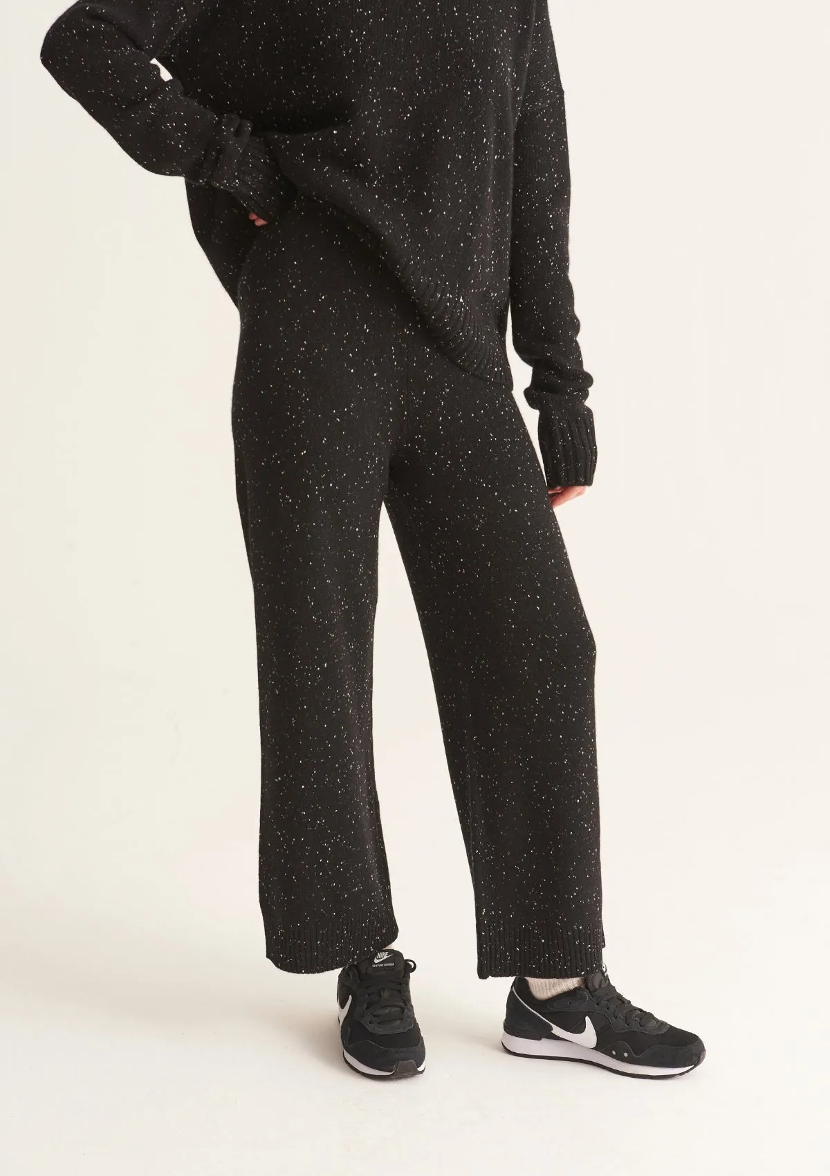 Donegal Knit Trousers in Cinder Grey