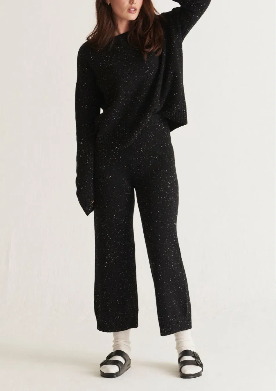 Donegal Knit Trousers in Cinder Grey