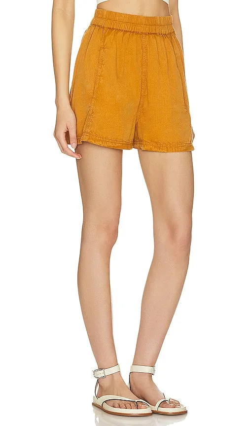 Free People Get Free Poplin Pull On Short in Burnt Orange