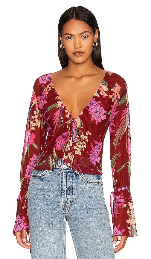 Free People Of Paradise Top in Burgundy