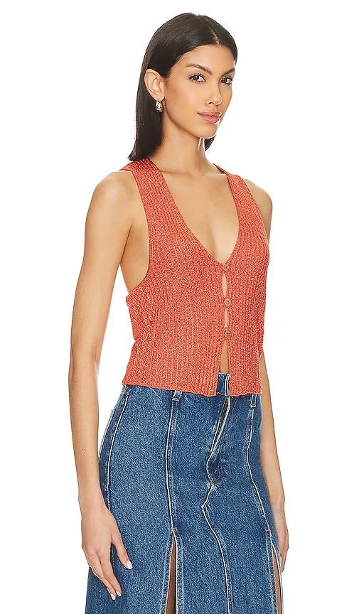 Free People Seascape Vest in Orange