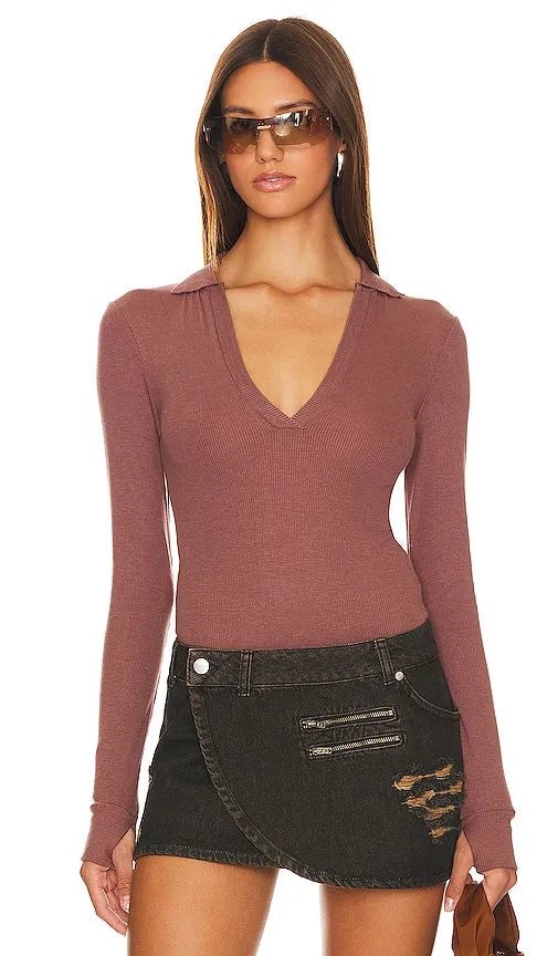 Free People x Intimately FP Do It Right Bodysuit in Mauve