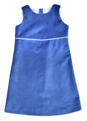 Funtasia Too Girls Velveteen Shift Dress - French Blue