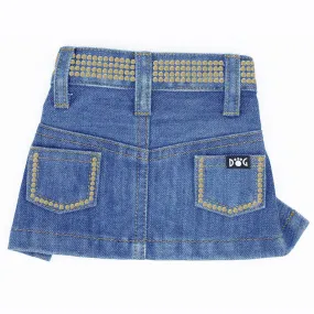 Jane Denim Dog Skirt Blue With Nailheads
