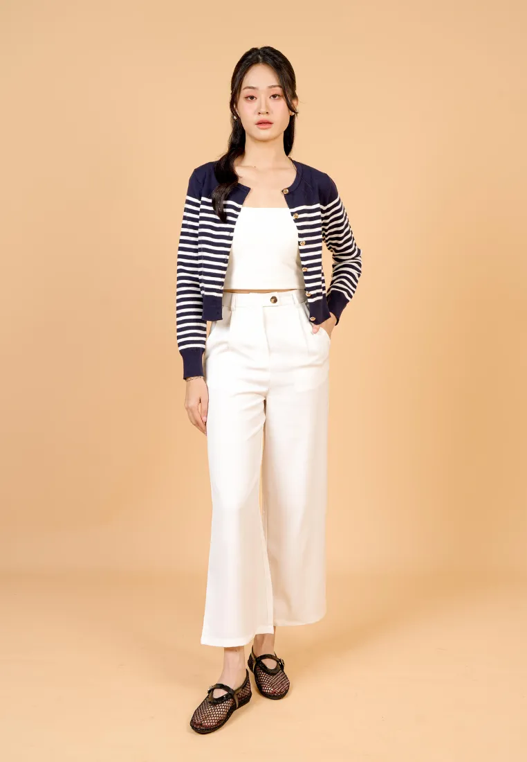 Jovian Wide Legged Long Pant (White)