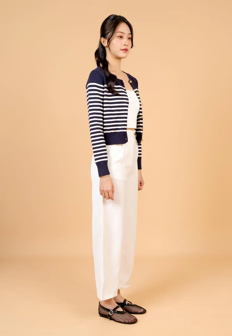 Jovian Wide Legged Long Pant (White)