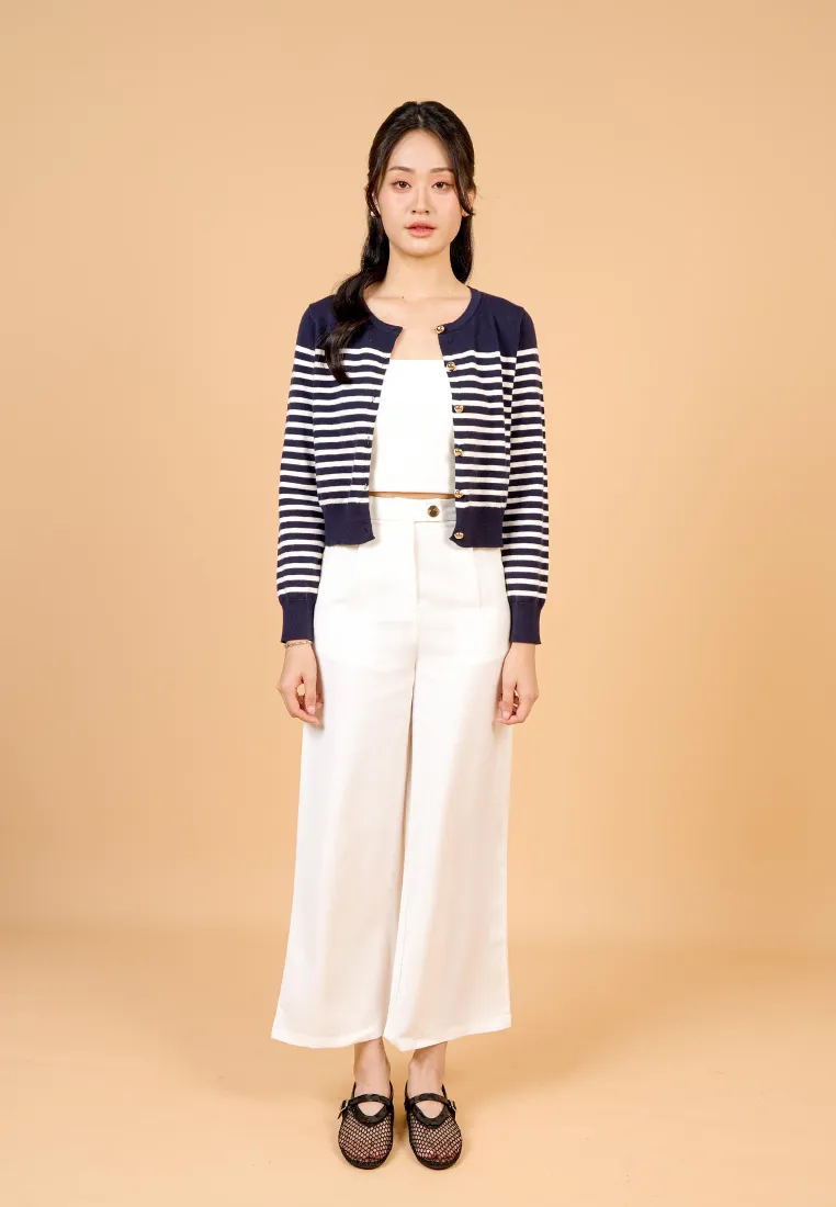 Jovian Wide Legged Long Pant (White)