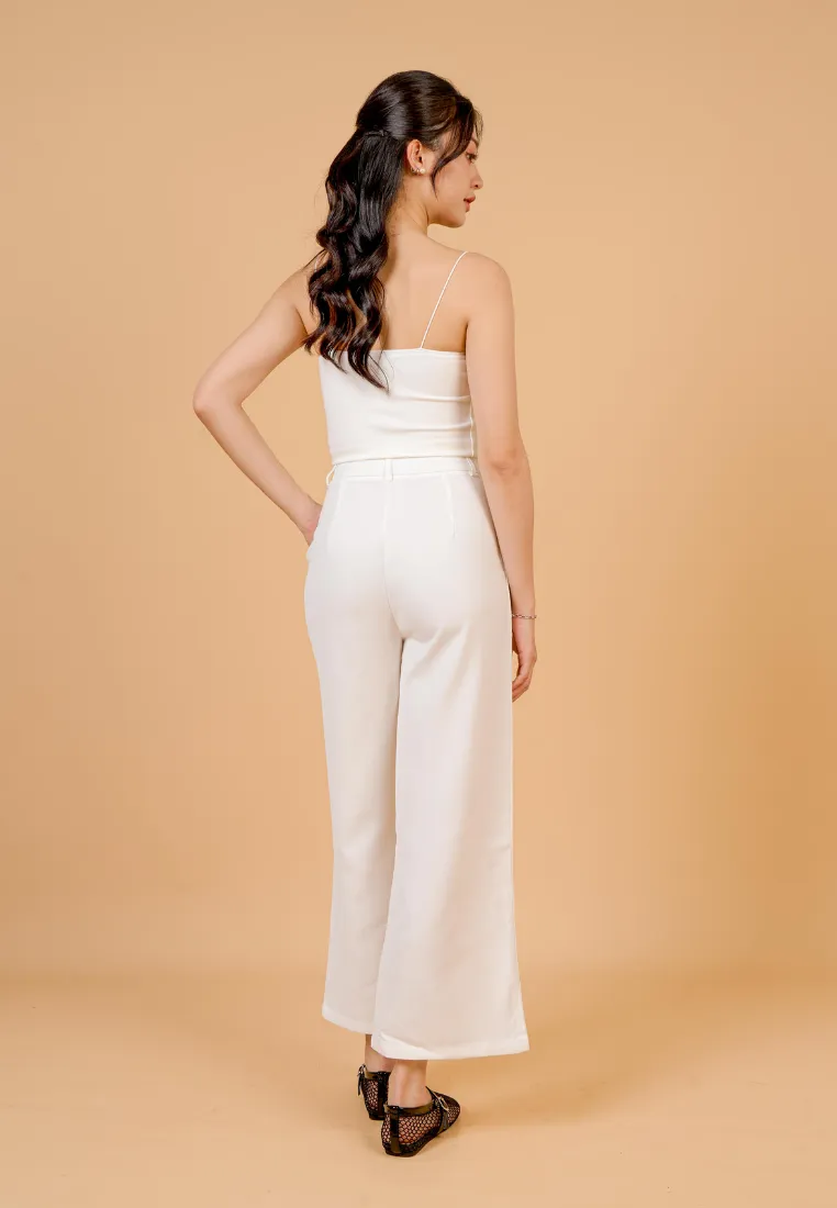 Jovian Wide Legged Long Pant (White)