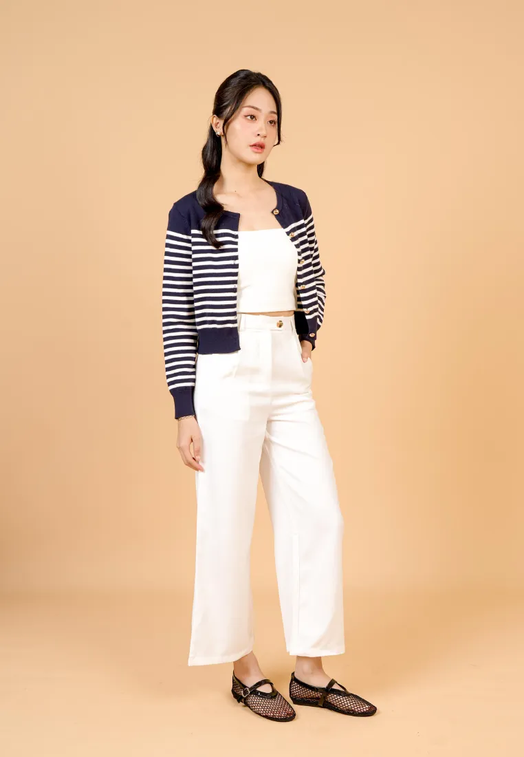 Jovian Wide Legged Long Pant (White)
