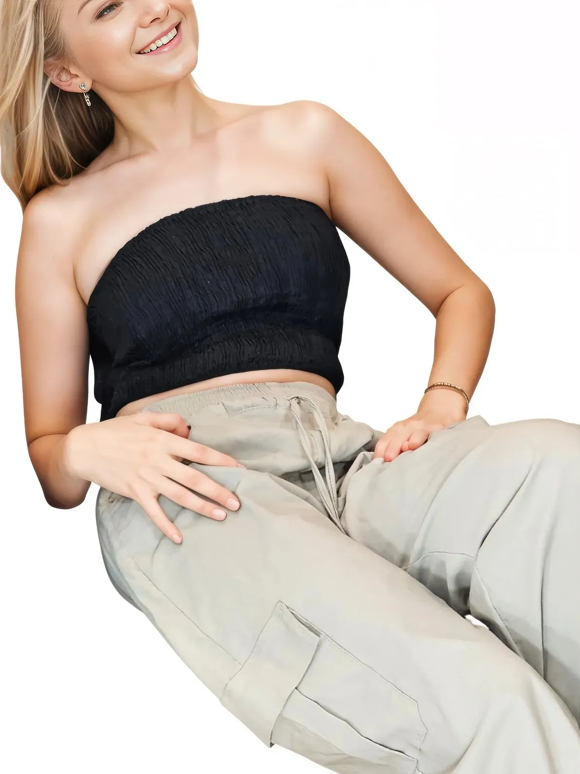 Khaki Oversized Cargo Pants – Stretchable & Trendy