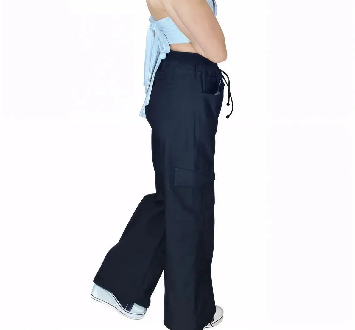 Khaki Oversized Cargo Pants – Stretchable & Trendy