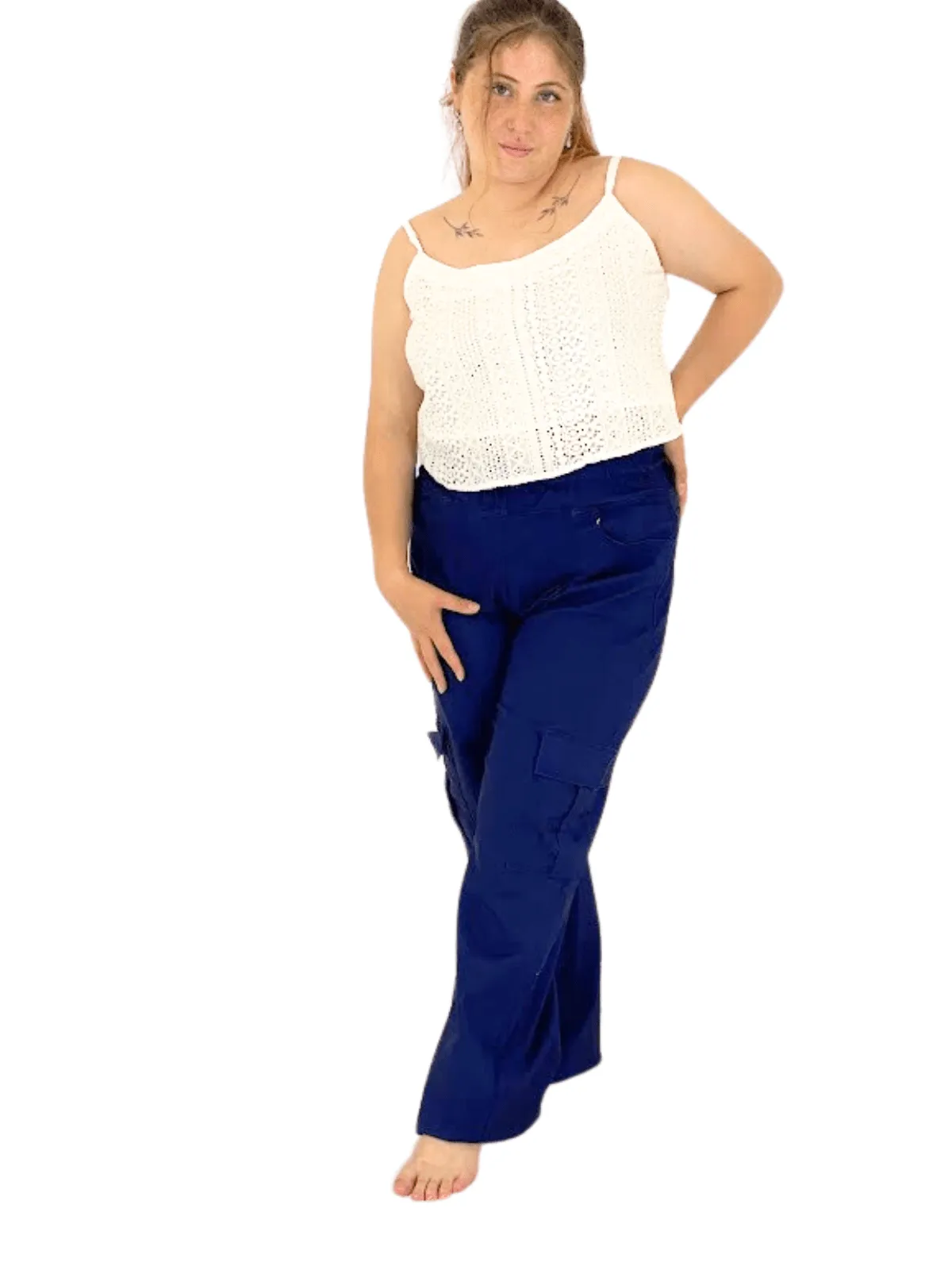 Khaki Oversized Cargo Pants – Stretchable & Trendy