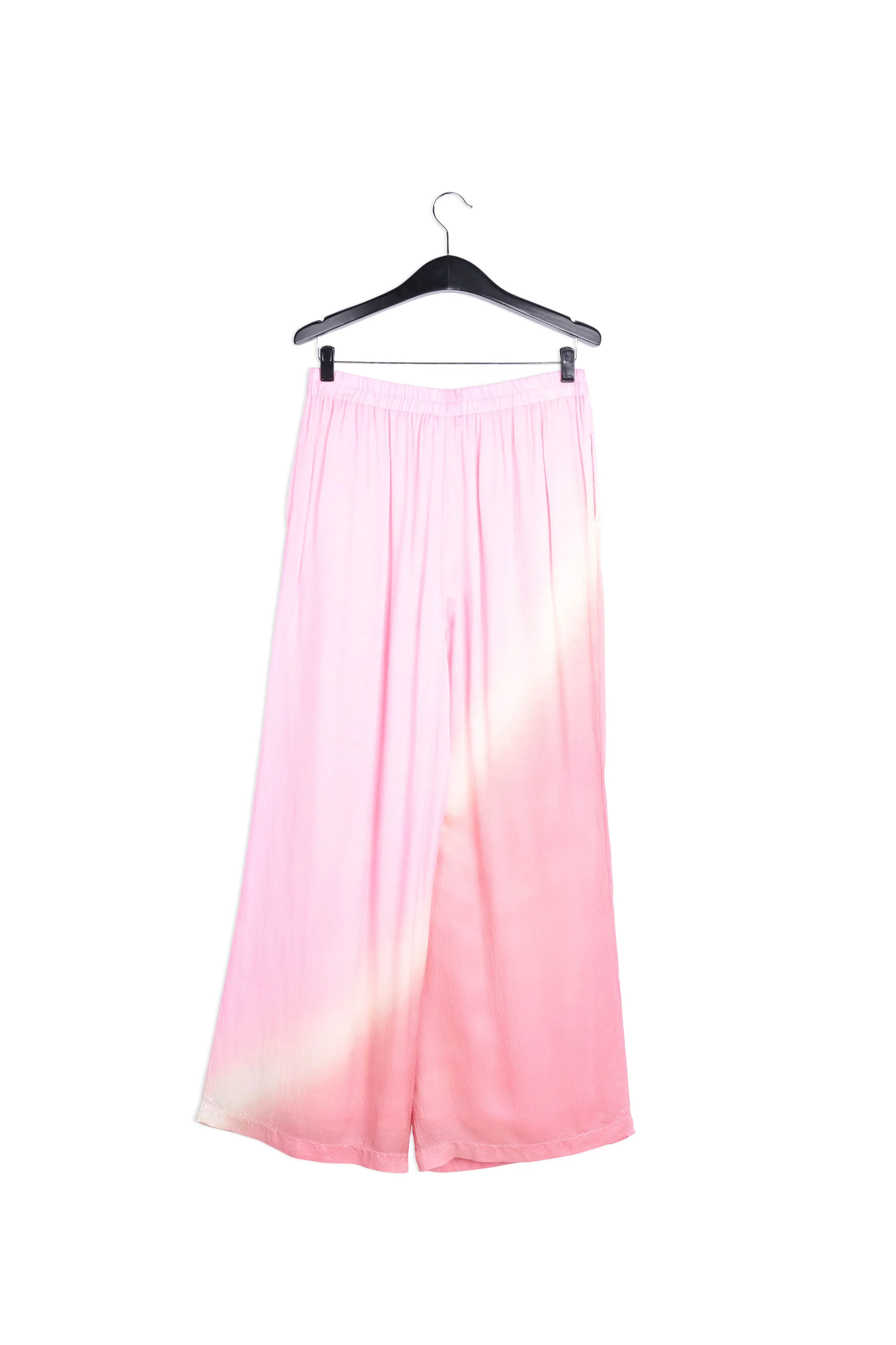 Light pink wide-leg tie-dye pants