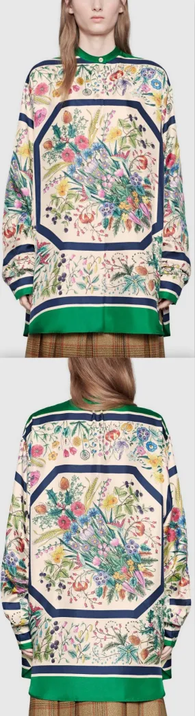 Long Shirt with Floral Print