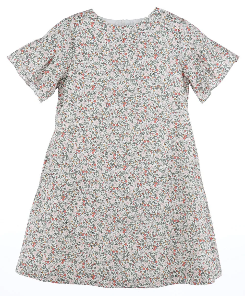 Luli & Me Gabby Girls Lizzie Shift Dress - Maple Market Fall Floral