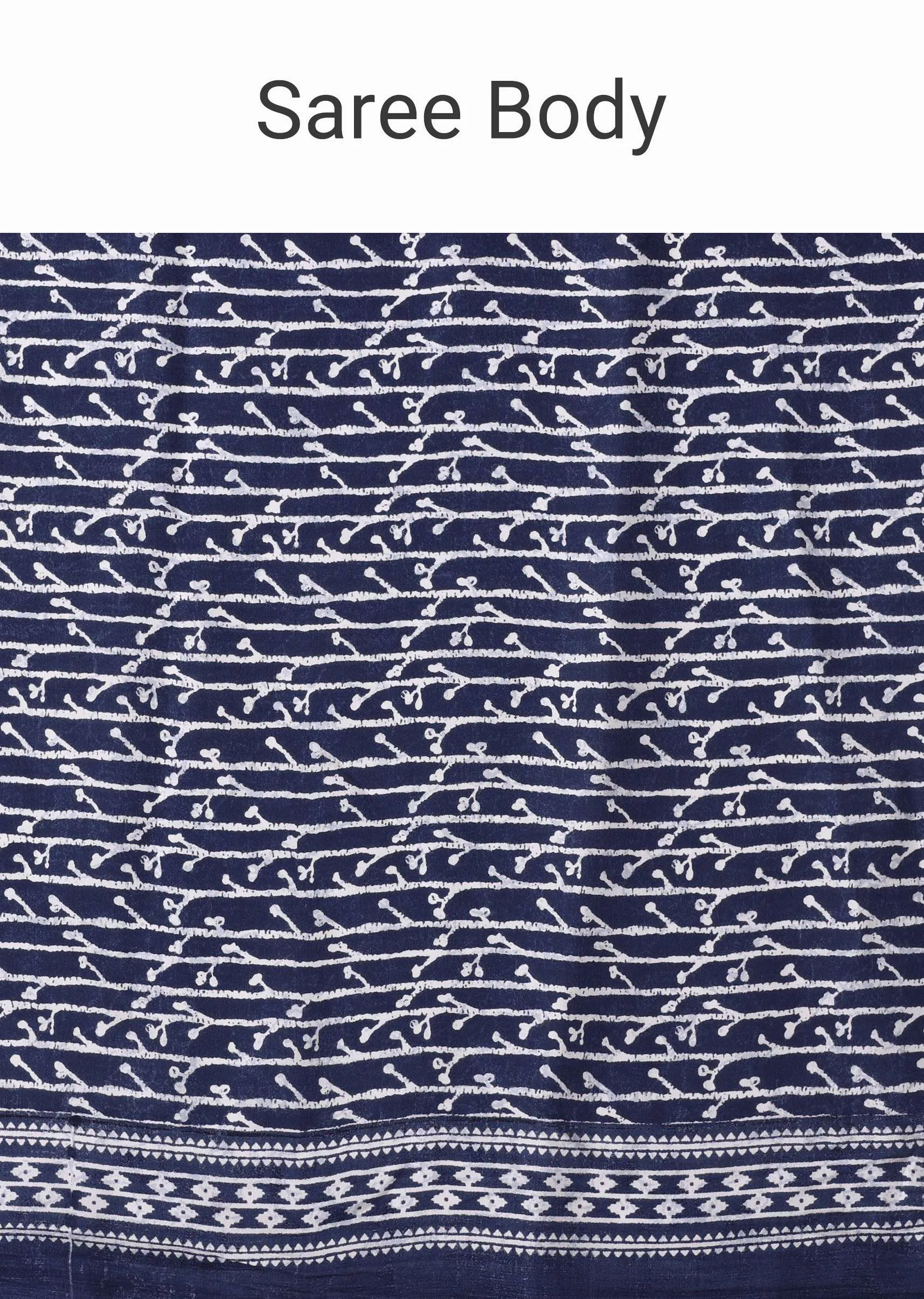 Mood Indigo Blue Batic Printed Crepe Saree