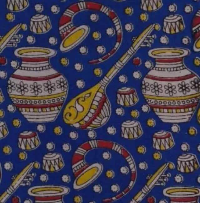 Multicolour Screen Print Kalamkari Inspired Fabric