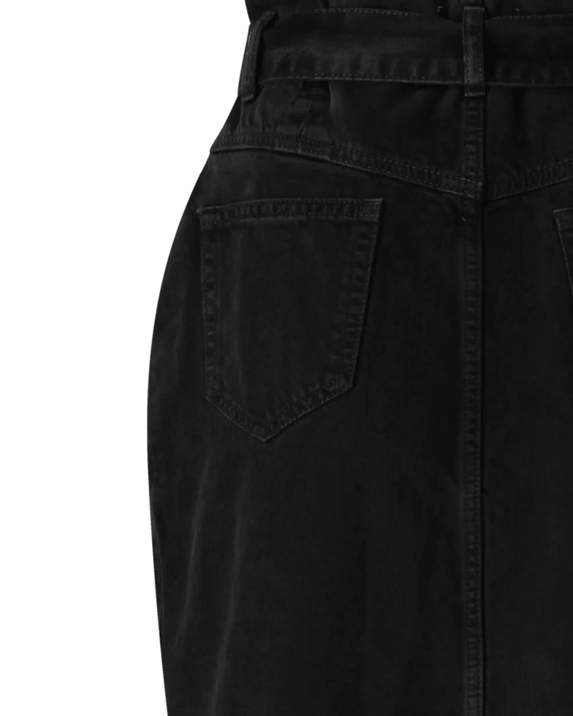 Paperbag Waist Denim Mini Skirt