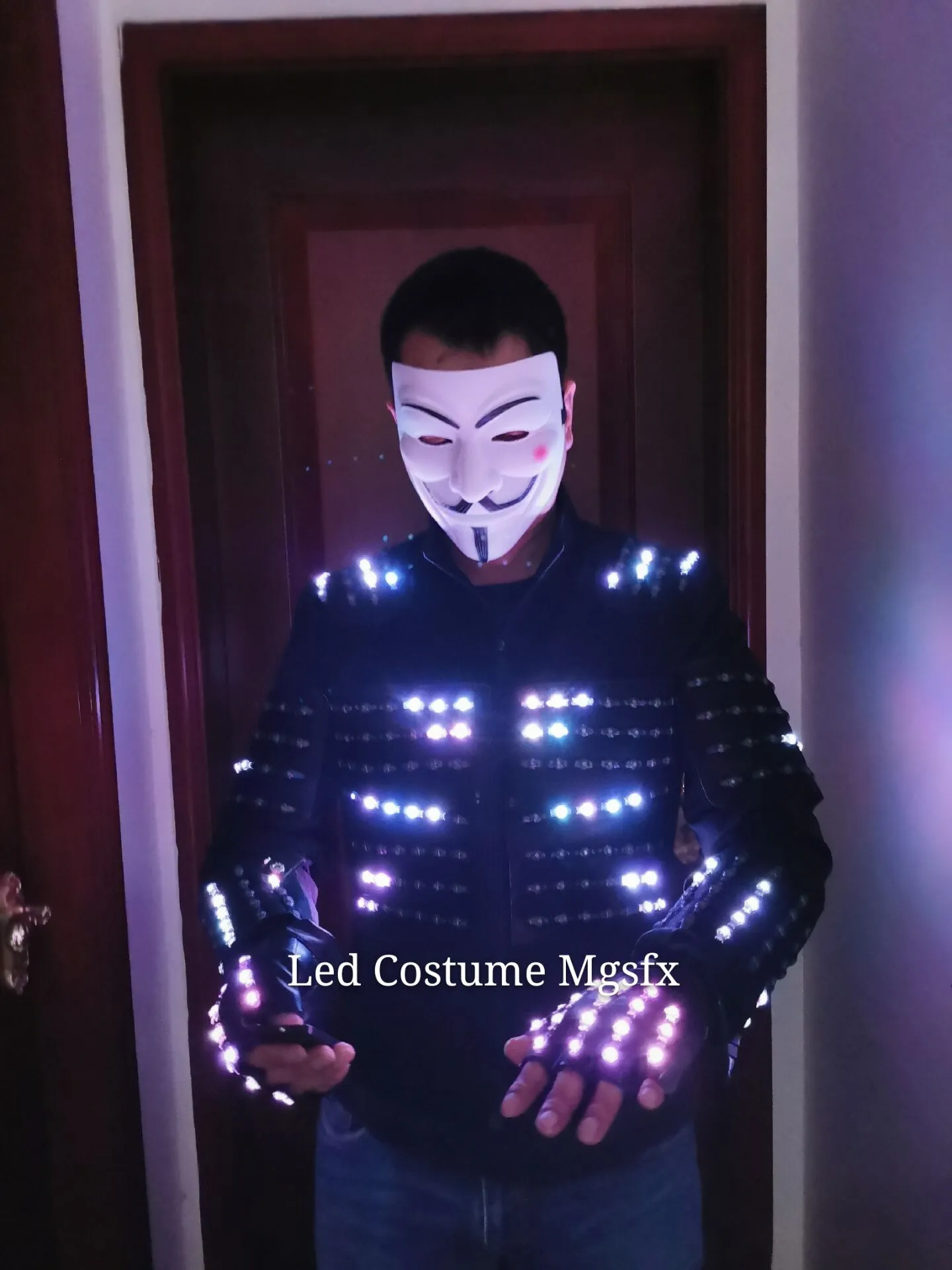 RGB led light Jacket / DJ led costume LED Light up dress Luminous jackets Nightclub suits