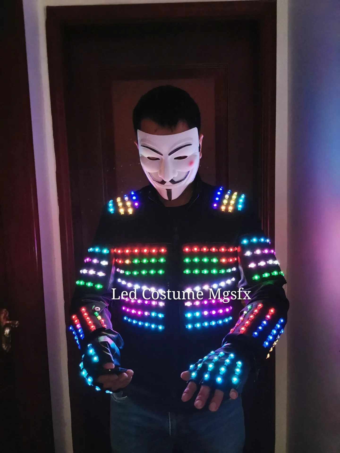 RGB led light Jacket / DJ led costume LED Light up dress Luminous jackets Nightclub suits