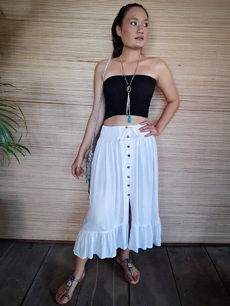 SKIRT KAREN Asymmetric in White, Black and tie Dye