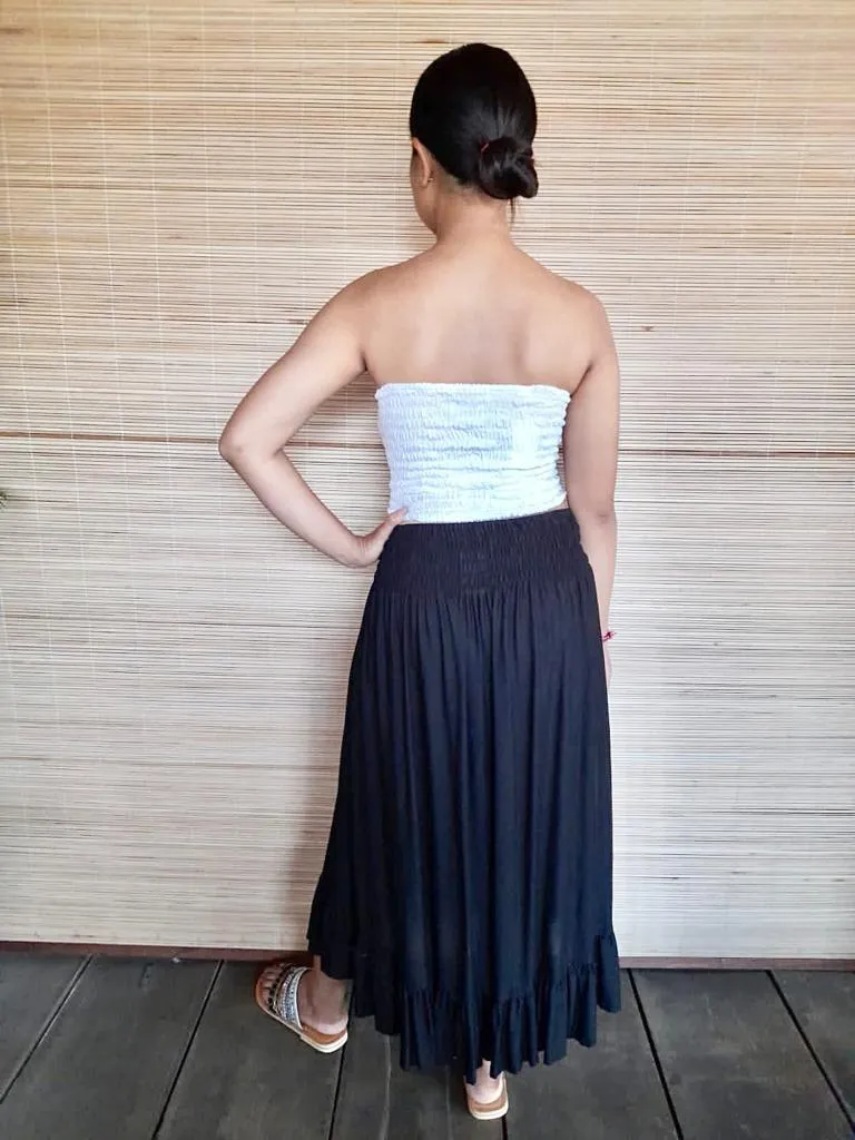 SKIRT KAREN Asymmetric in White, Black and tie Dye