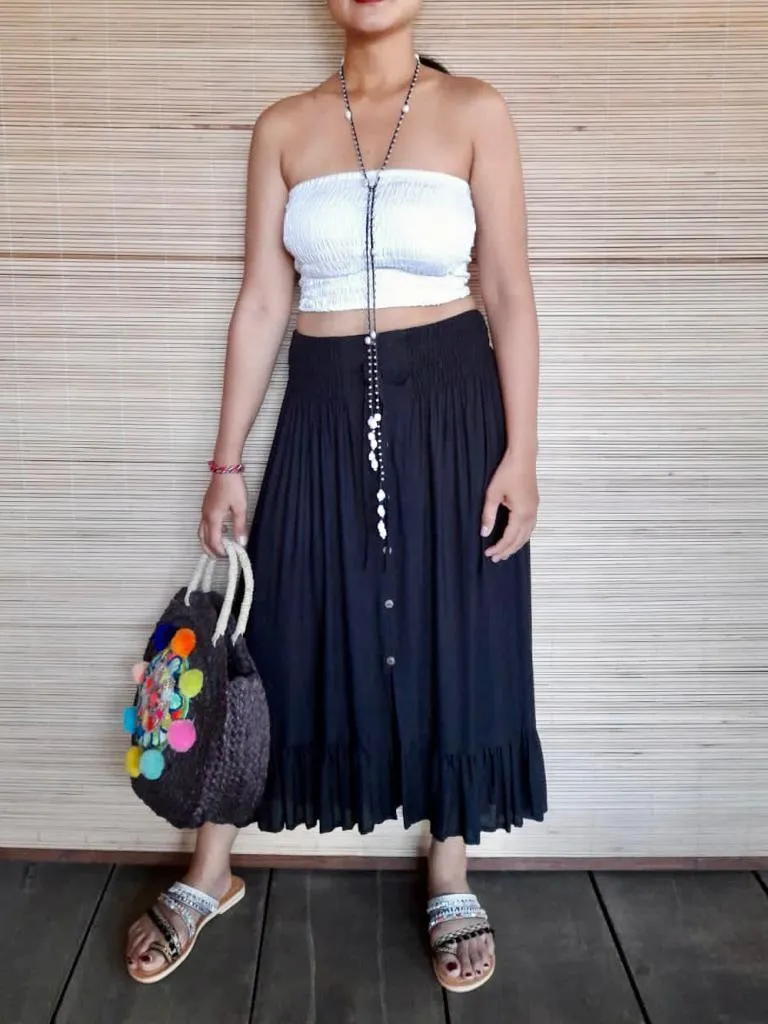 SKIRT KAREN Asymmetric in White, Black and tie Dye