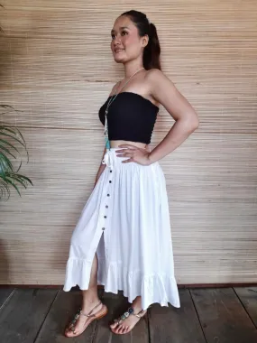 SKIRT KAREN Asymmetric in White, Black and tie Dye