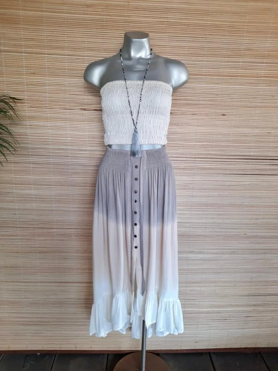 SKIRT KAREN Asymmetric in White, Black and tie Dye