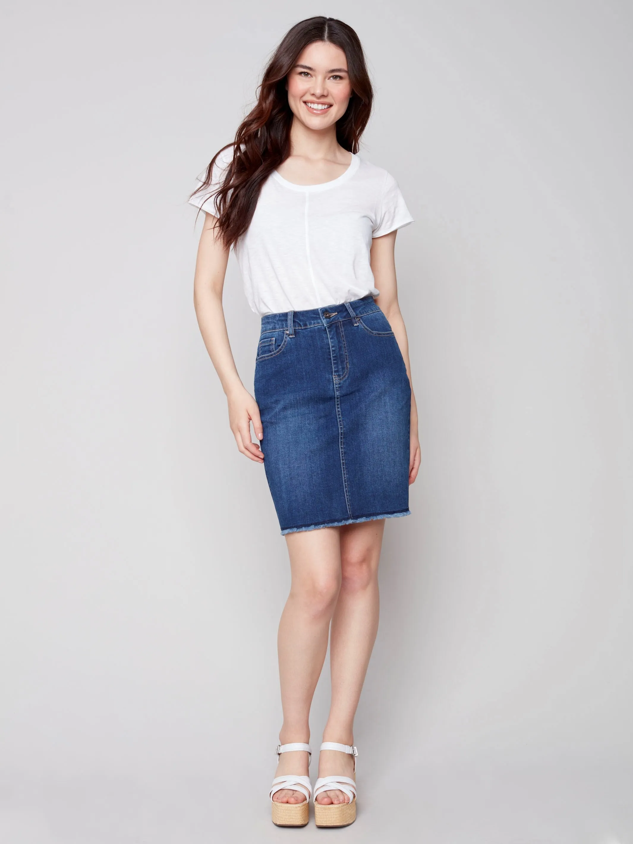 Stretch Denim Skort - Indigo