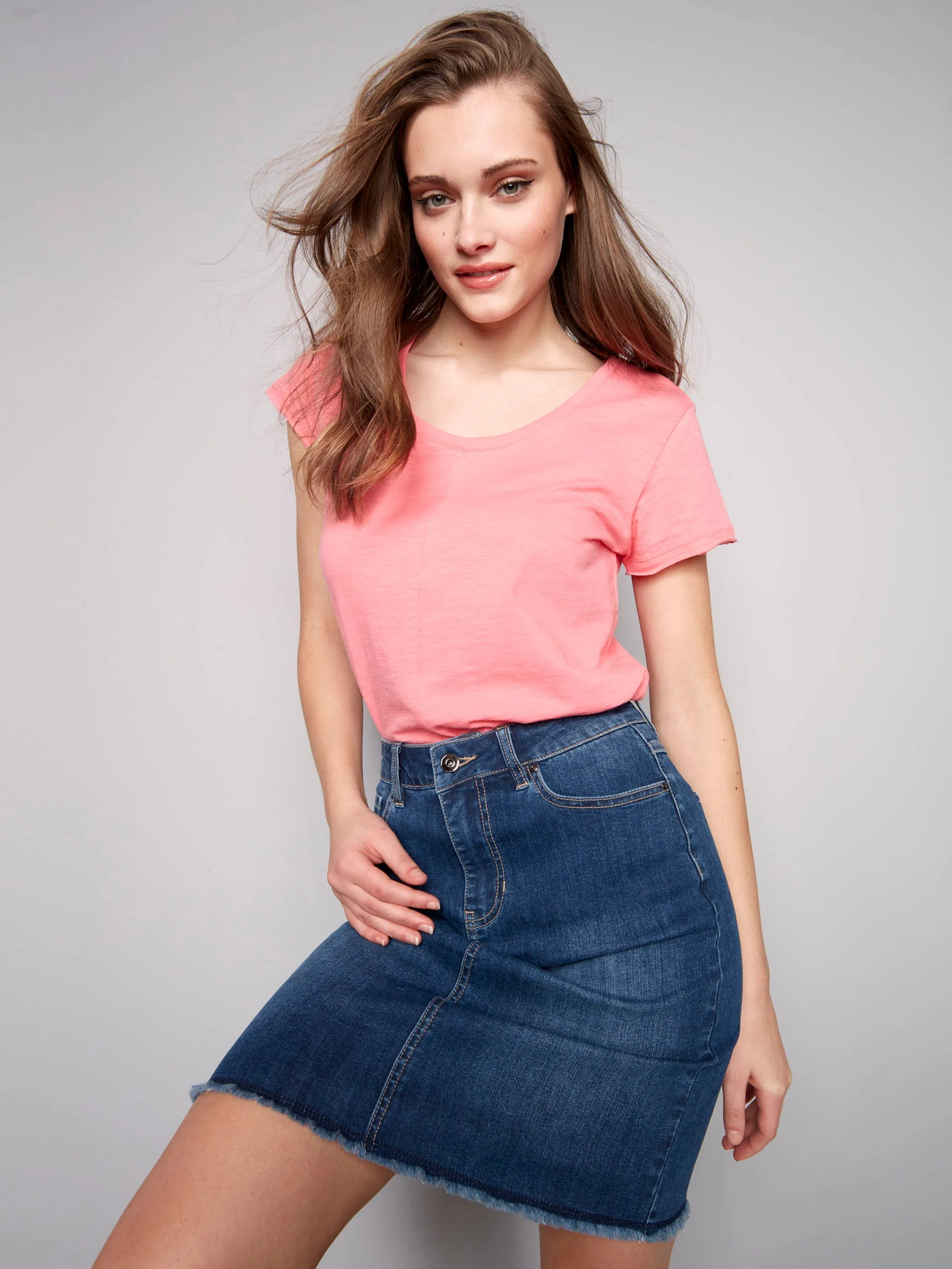 Stretch Denim Skort - Indigo