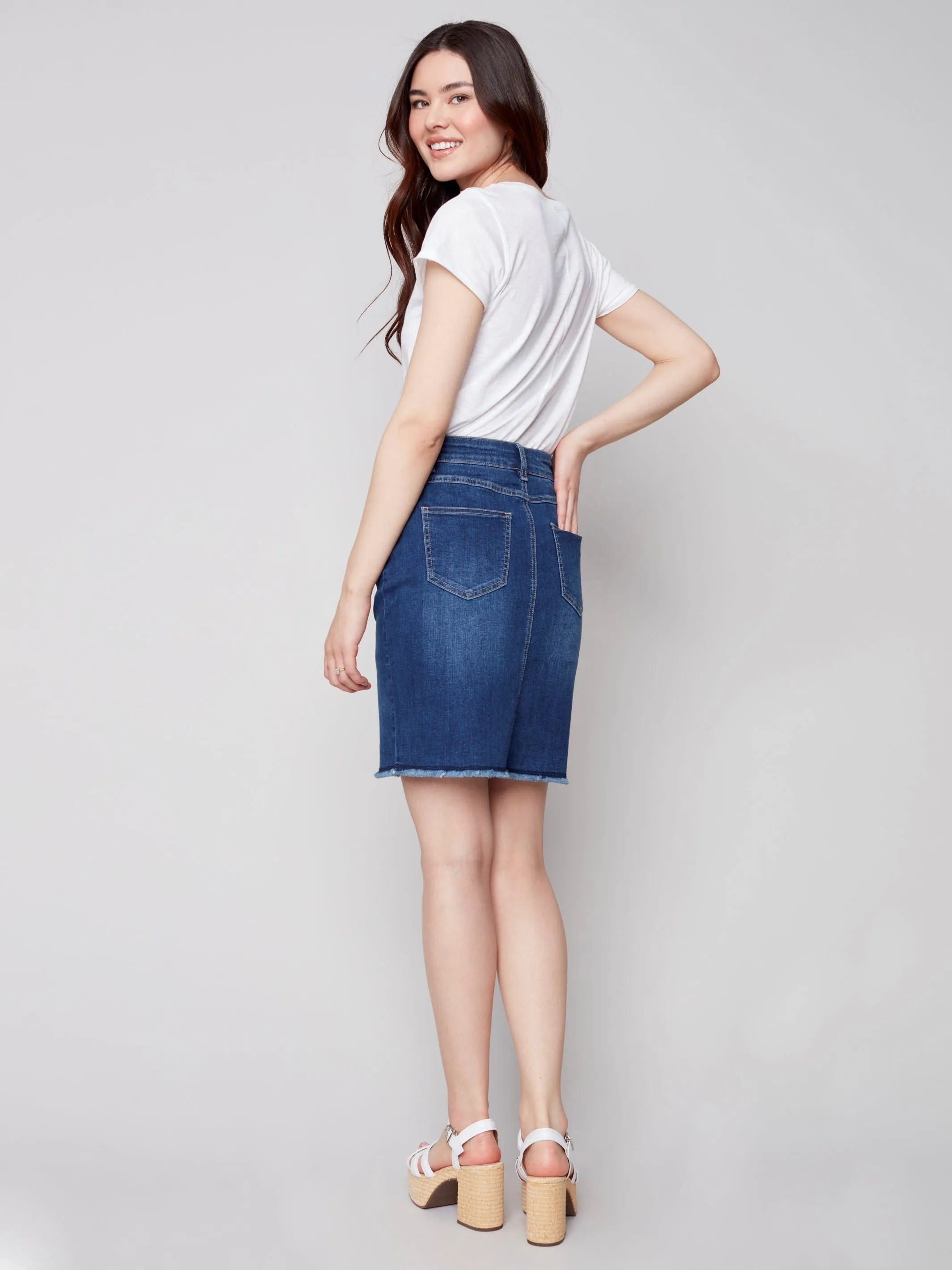 Stretch Denim Skort - Indigo