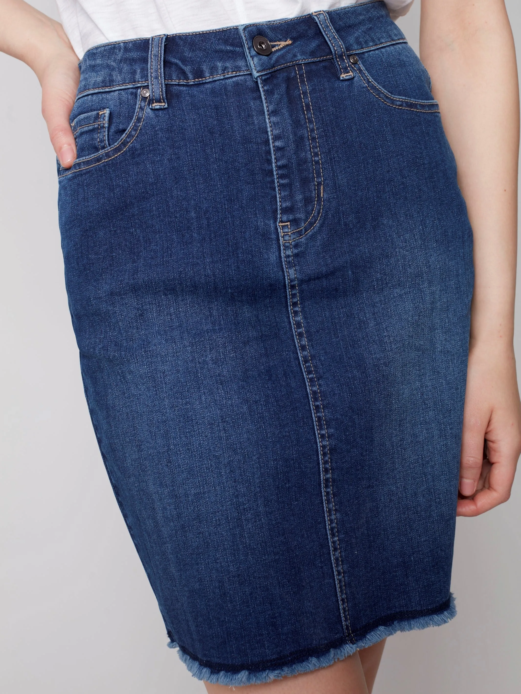 Stretch Denim Skort - Indigo
