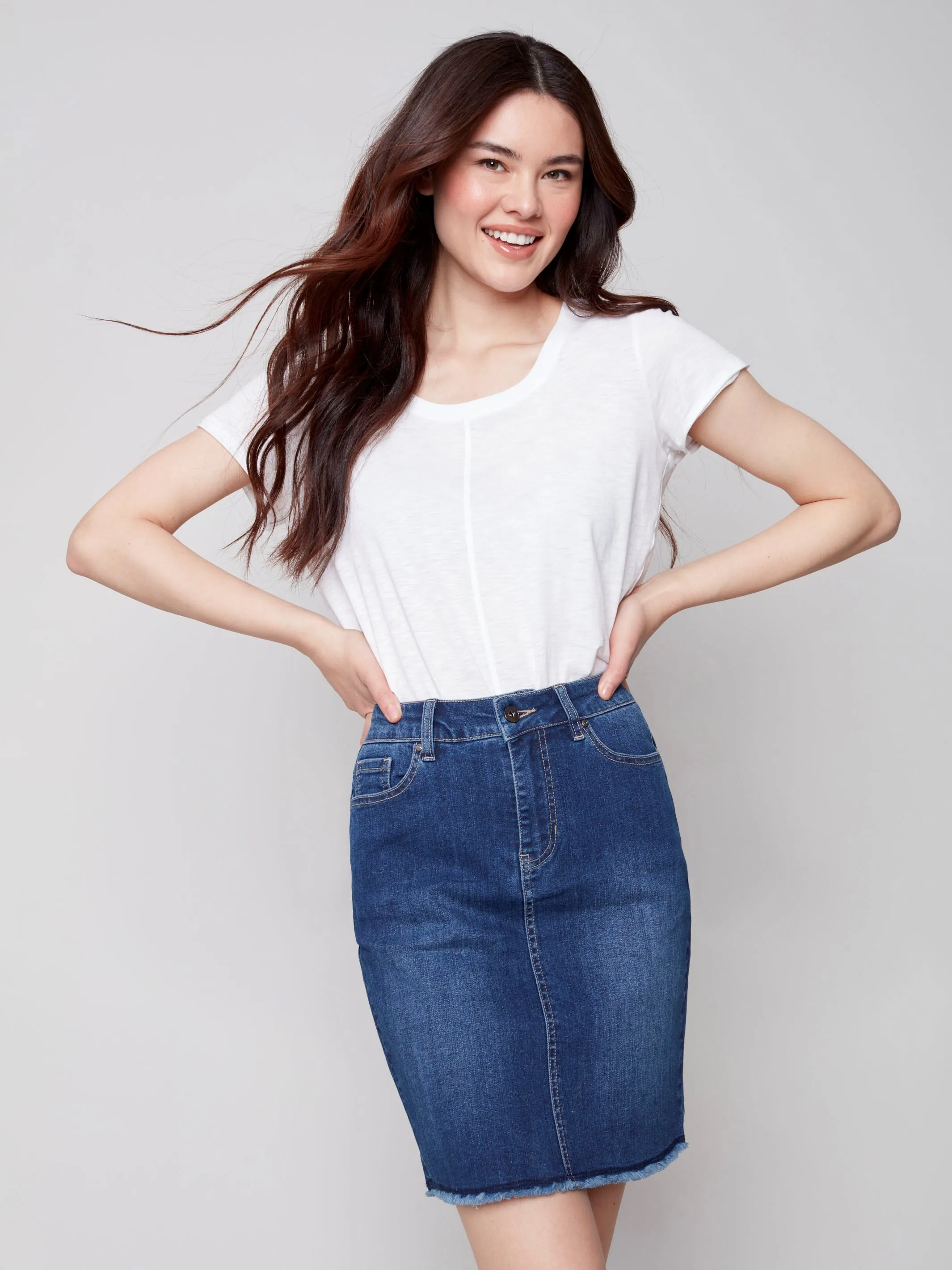 Stretch Denim Skort - Indigo